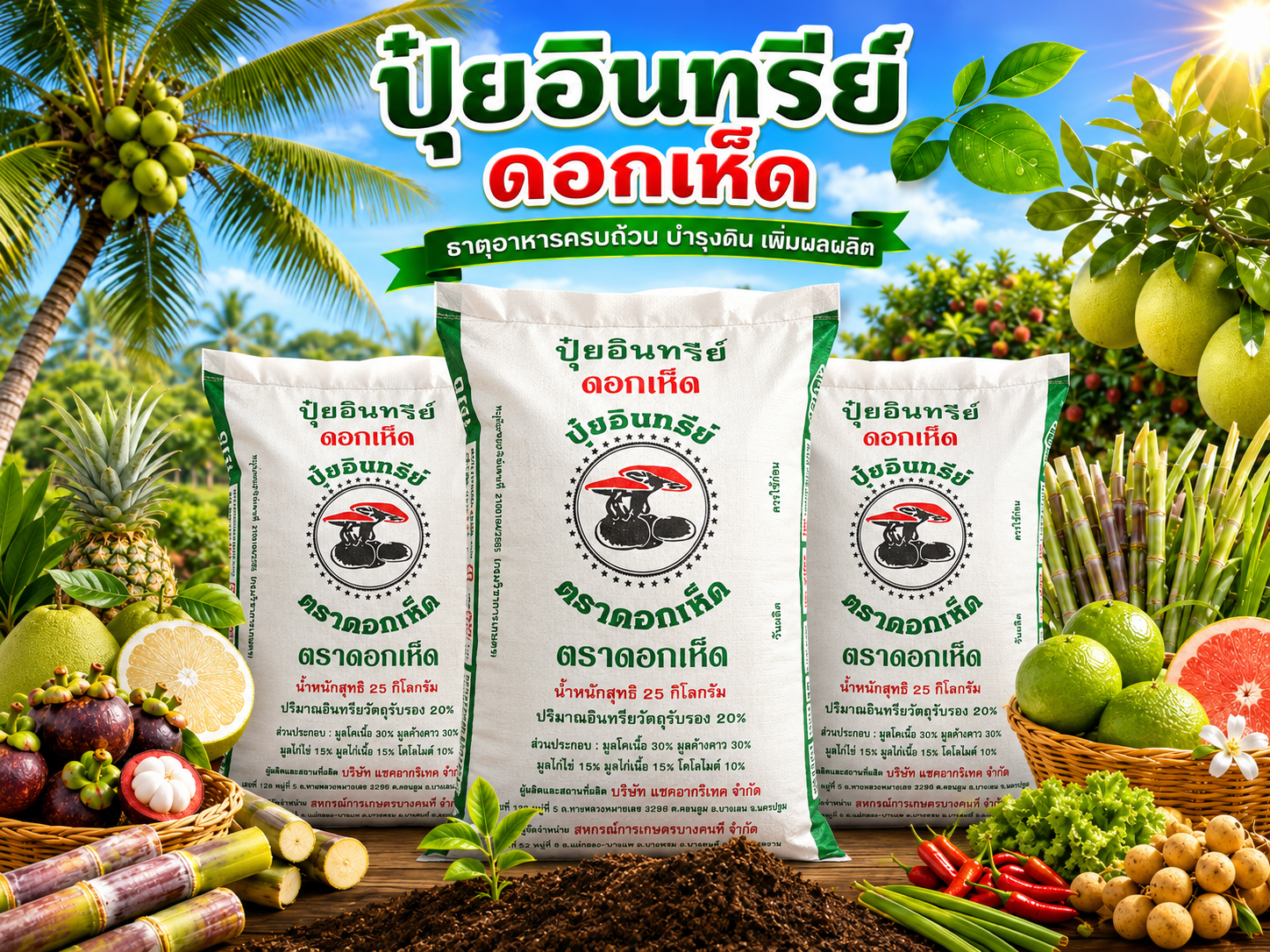 ปุ๋ยอินทรีย์ตราดอกเห็ด