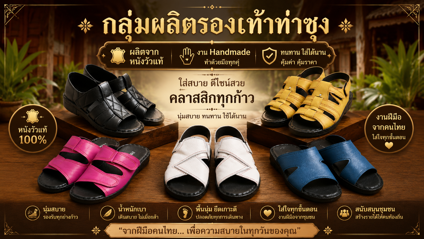 รองเท้าหนังวัวแท้