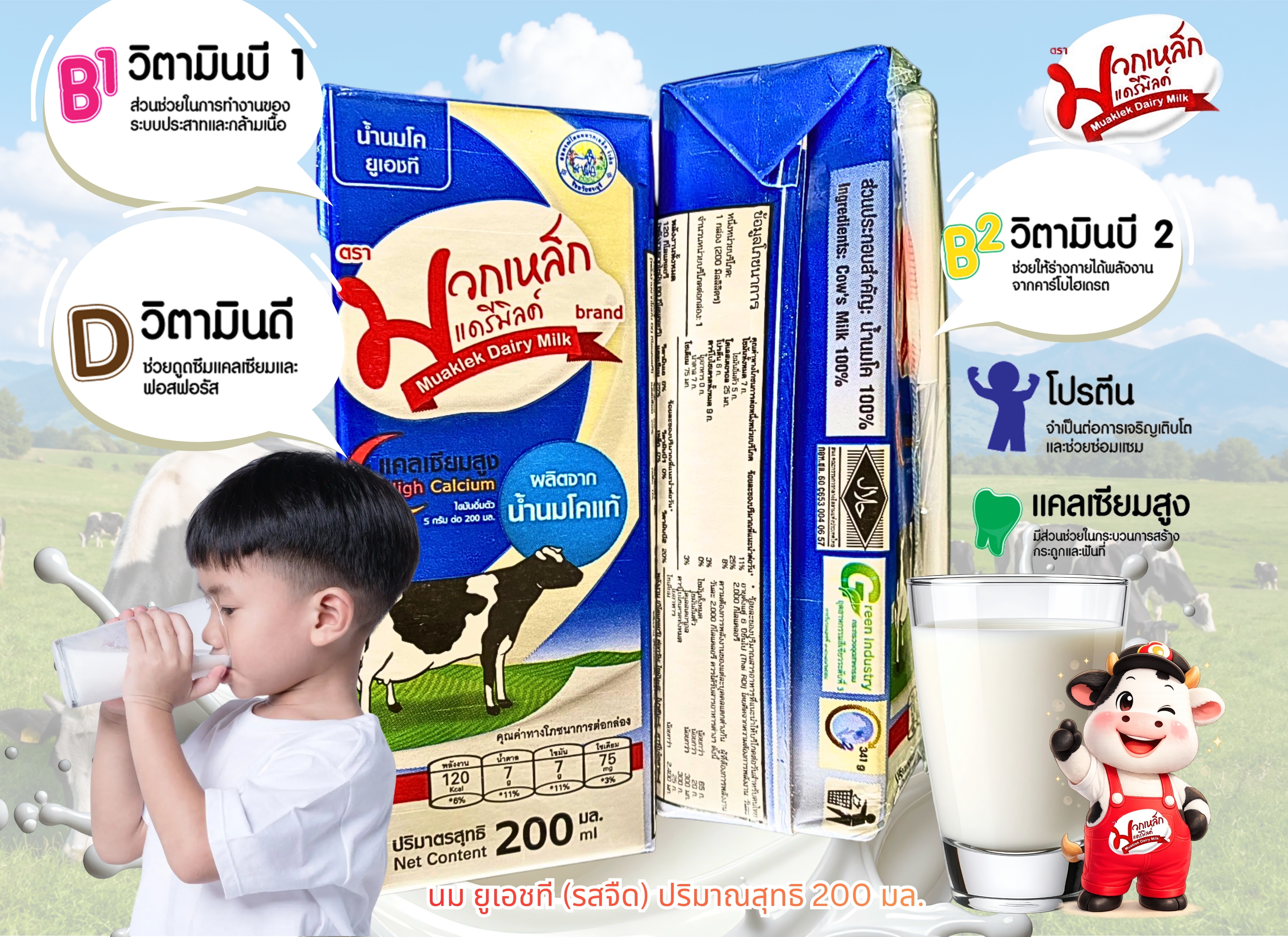 นม UHT ตรามวกเหล็กแดรี่มิลค์