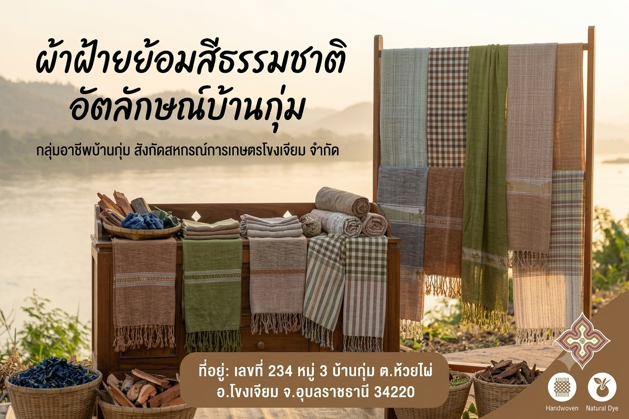 ผ้าฝ้ายทอมือย้อมสีธรรมชาติ