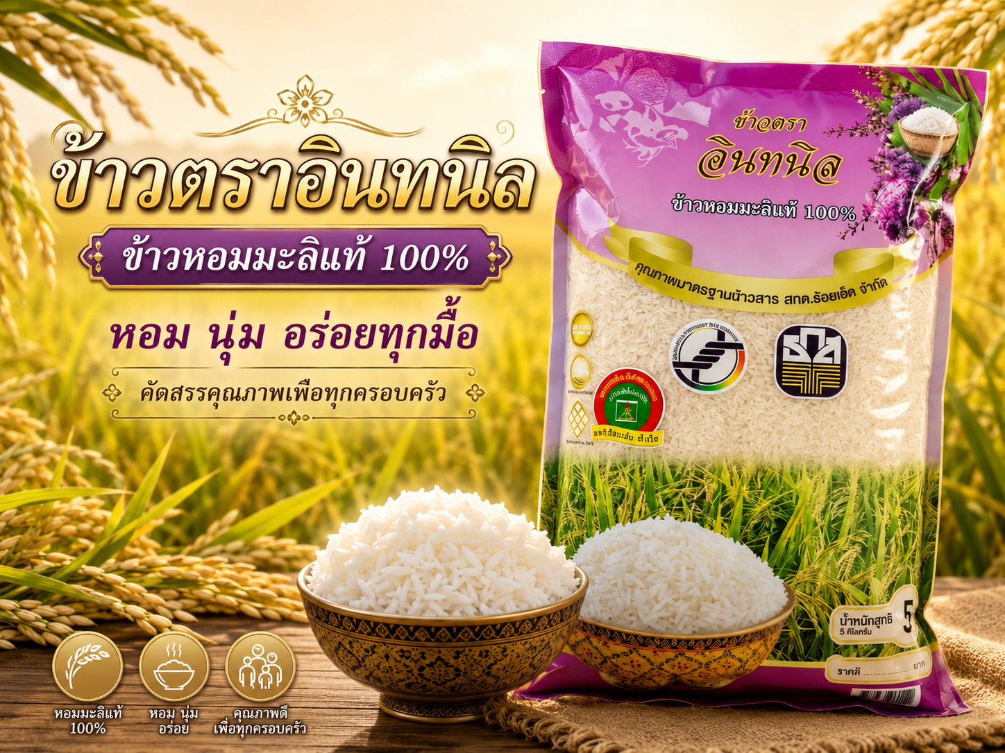 ข้าวหอมมะลิ 100%