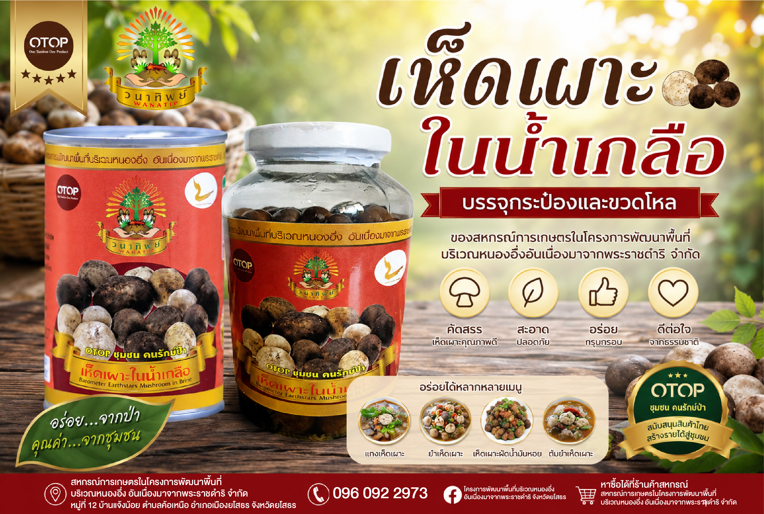 เห็ดเผาะในน้ำเกลือ