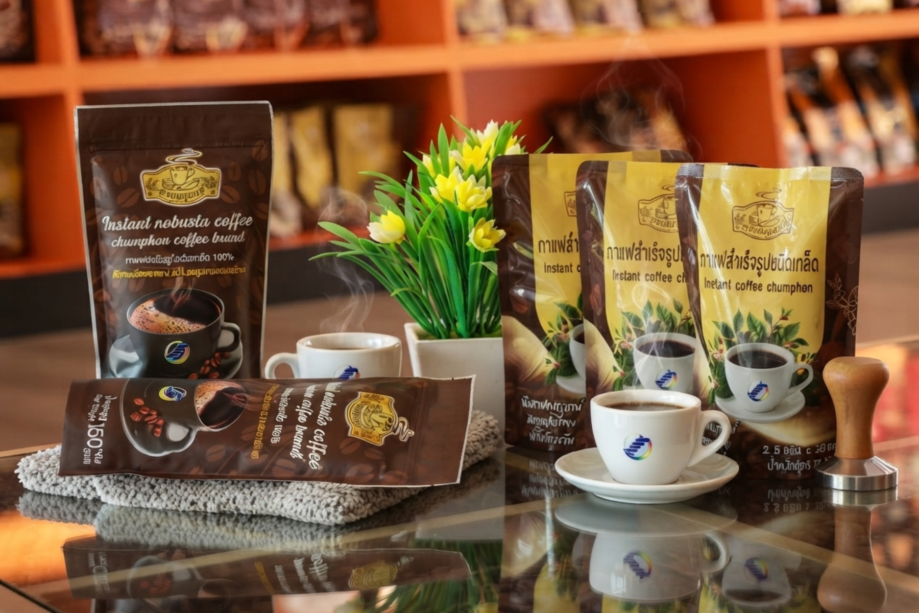 กาแฟสำเร็จรูปชนิดเกล็ด 100 % (ตรากาแฟชุมพร)